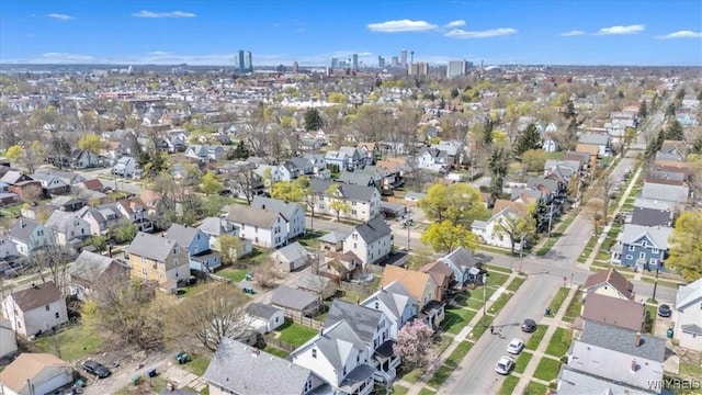 drone / aerial view with a residential view