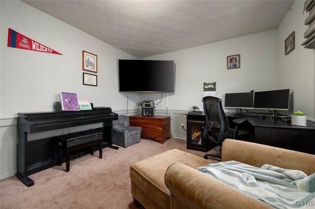 view of carpeted office space