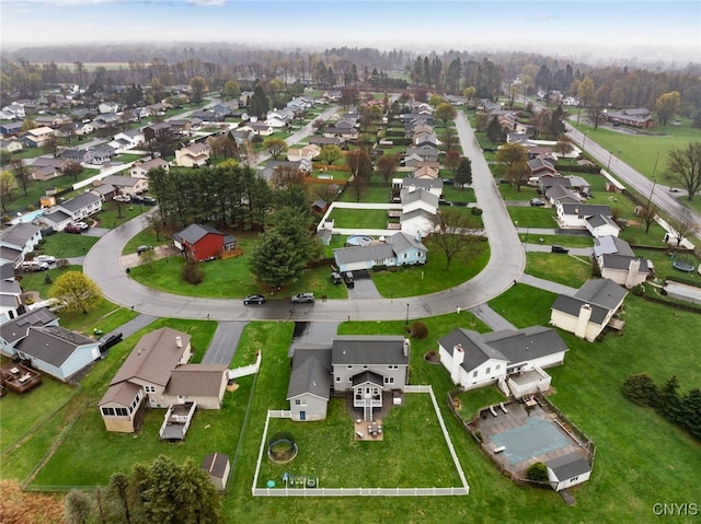 bird's eye view with a residential view