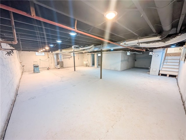 unfinished below grade area with stairs