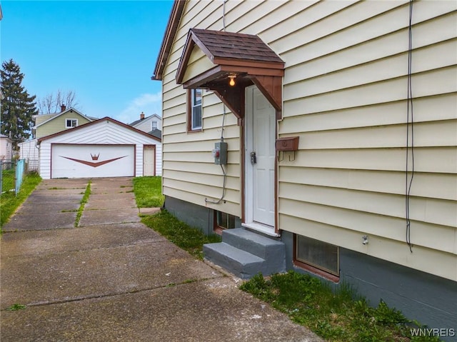 exterior space with entry steps and fence