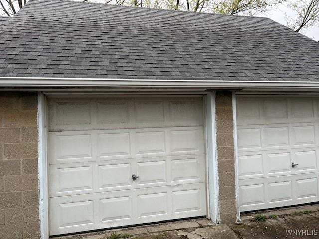 view of garage
