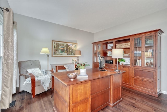office featuring dark wood-style flooring