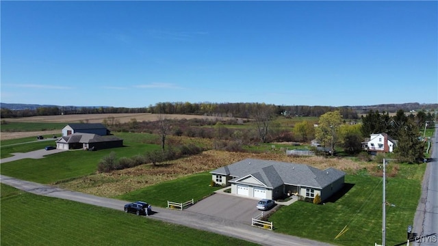 bird's eye view featuring a rural view