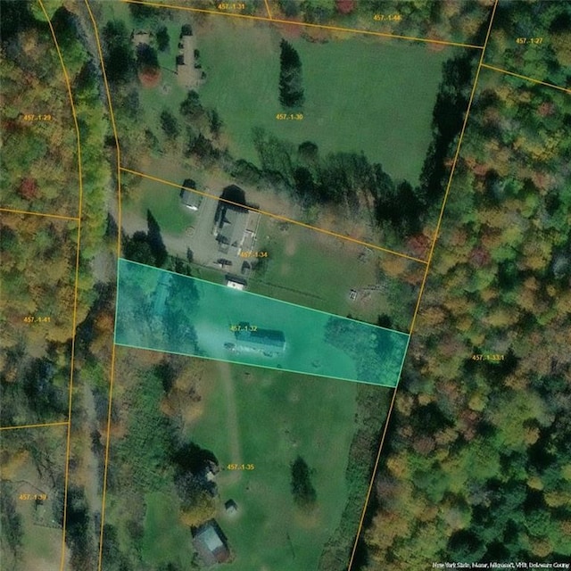 846-848 Silas Tompkins Rd, Hancock, NY 12760 - aerial overview of property's location with property parcel outlined