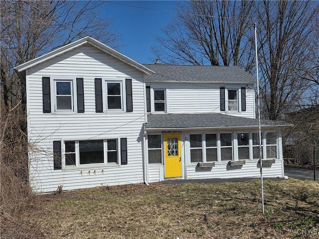 4844 Onondaga Rd, Onondaga, NY 13215 - traditional home featuring a front lawn and a shingled roof