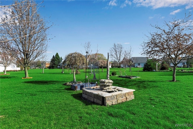view of community with a lawn