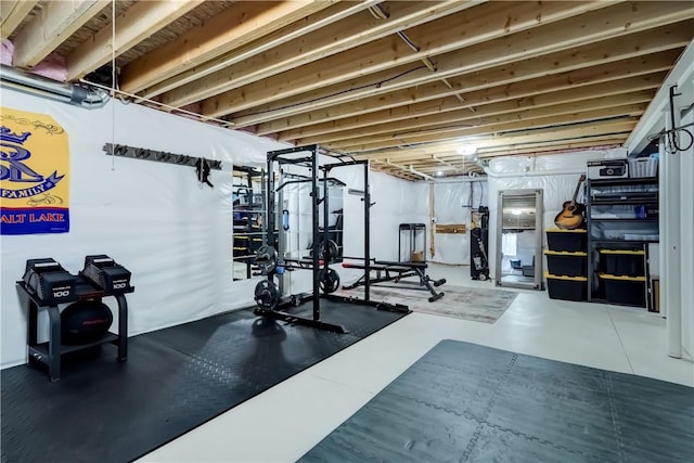 view of workout area