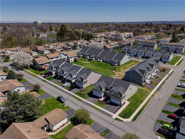 aerial view with a residential view