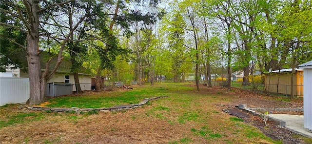 view of yard featuring fence