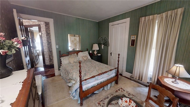20 S Main St, Sherburne, NY 13460 - bedroom featuring wallpapered walls and ornamental molding