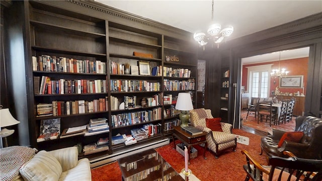 20 S Main St, Sherburne, NY 13460 - sitting room featuring crown molding and a chandelier