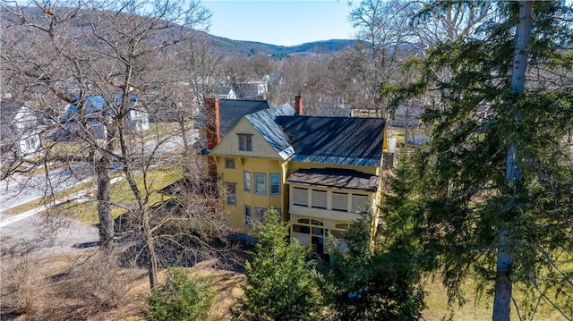 20 S Main St, Sherburne, NY 13460 - view of side of property featuring a chimney and a mountain view
