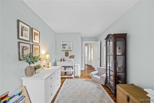 sitting room featuring wood finished floors