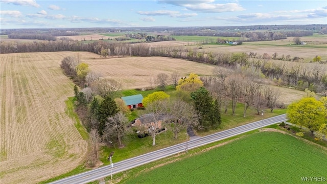 aerial view featuring a rural view