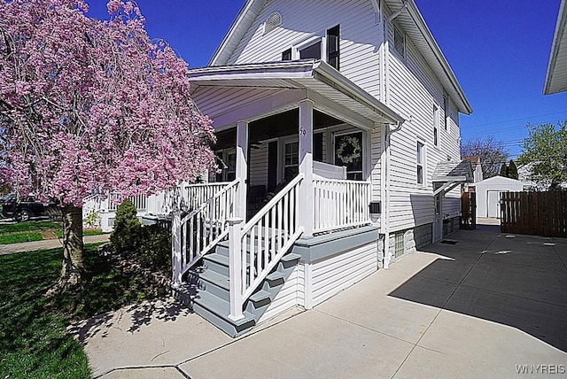 exterior space featuring covered porch