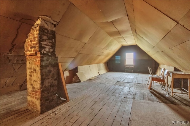 view of unfinished attic