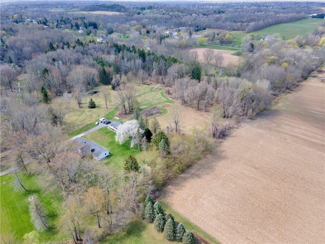 aerial view with a rural view