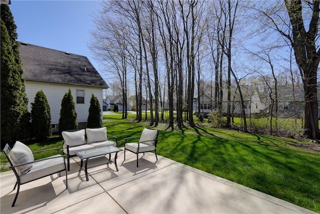 view of patio / terrace featuring an outdoor living space