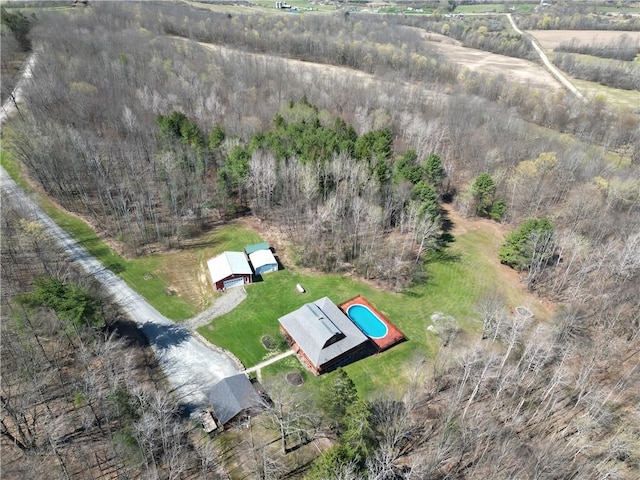 aerial view with a rural view