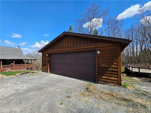 view of garage