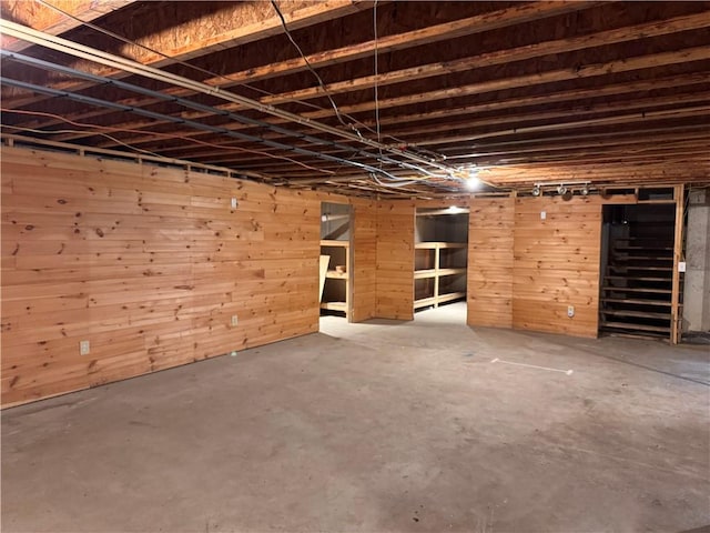 3300 County Road 7, Hector, NY 14865 - unfinished basement with wood walls