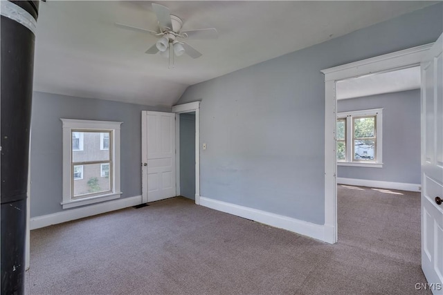 11931 State Route 12e, Lyme, NY 13622 - unfurnished room with carpet flooring, a ceiling fan, and lofted ceiling