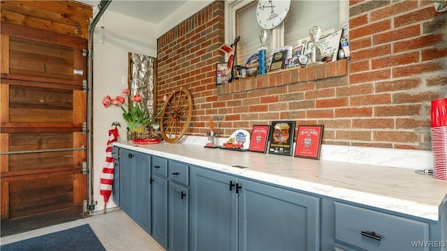 bar with brick wall
