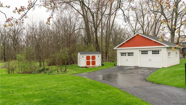 detached garage with a storage unit