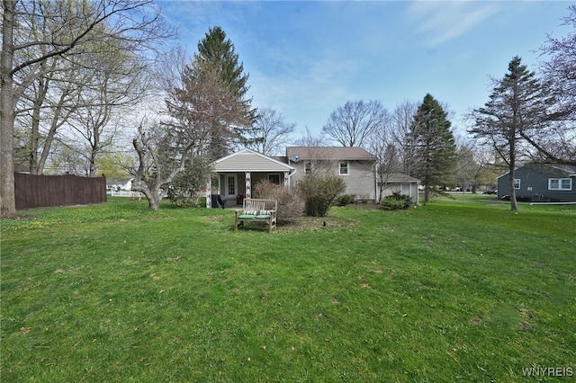 view of yard with fence