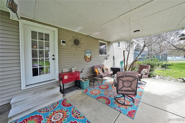 view of patio / terrace with an outdoor hangout area