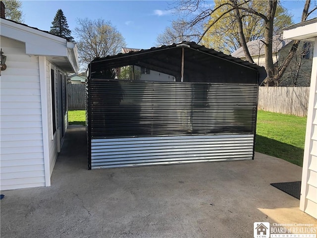 view of gate with fence