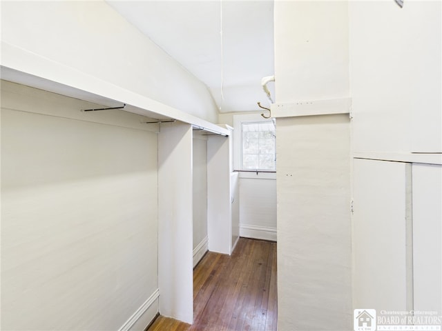 spacious closet featuring hardwood / wood-style floors
