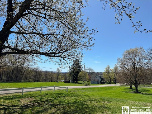 view of community featuring a lawn