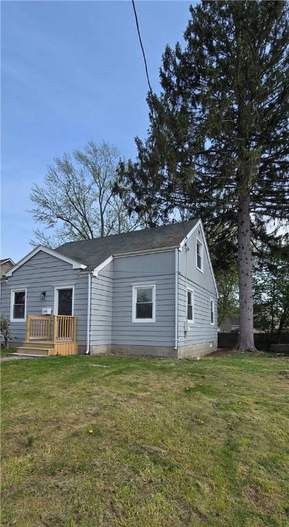 506 Luce St, Elmira-City, NY 14904 - view of front of home featuring a front yard and a wooden deck