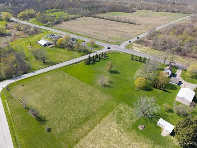 aerial view with a rural view
