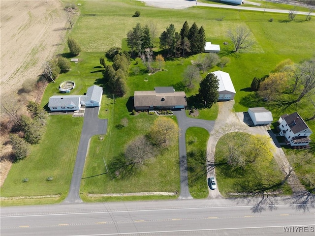 drone / aerial view with a rural view