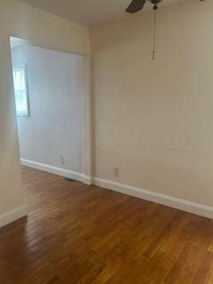 250 Schuyler Ave, Elmira-City, NY 14904 - empty room featuring ceiling fan and wood finished floors