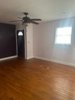 250 Schuyler Ave, Elmira-City, NY 14904 - spare room featuring ceiling fan and wood finished floors