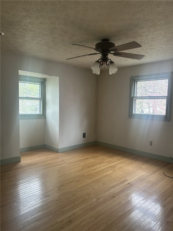 250 Schuyler Ave, Elmira-City, NY 14904 - empty room with ceiling fan, light wood-style floors, and a textured ceiling
