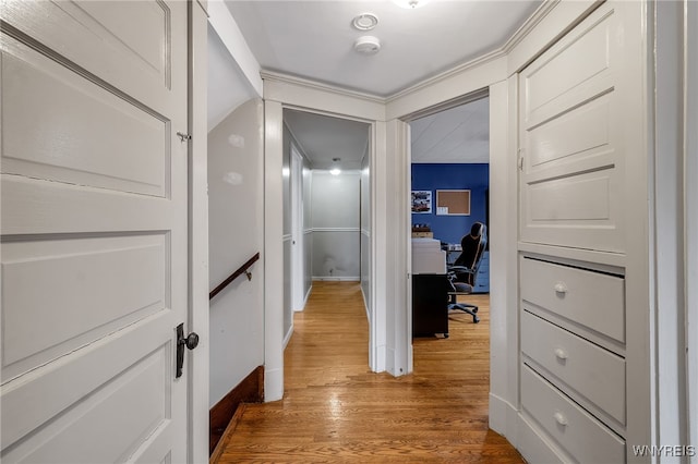 corridor with wood finished floors