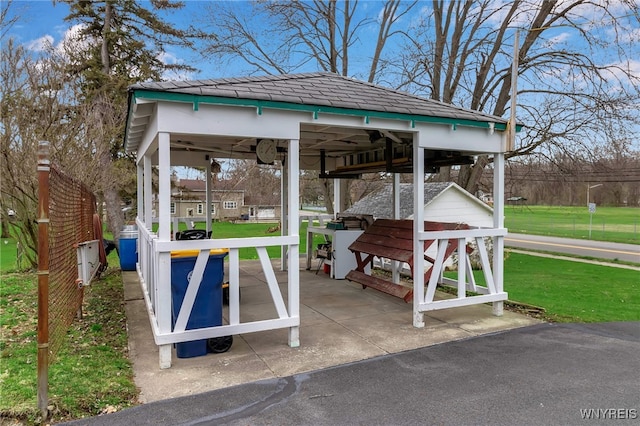 view of outdoor structure with a gazebo
