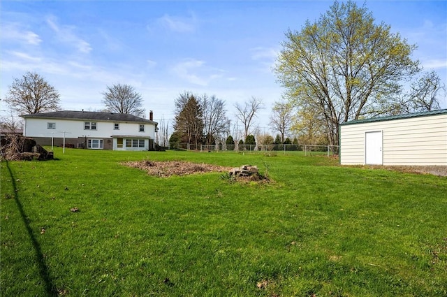 view of yard with fence