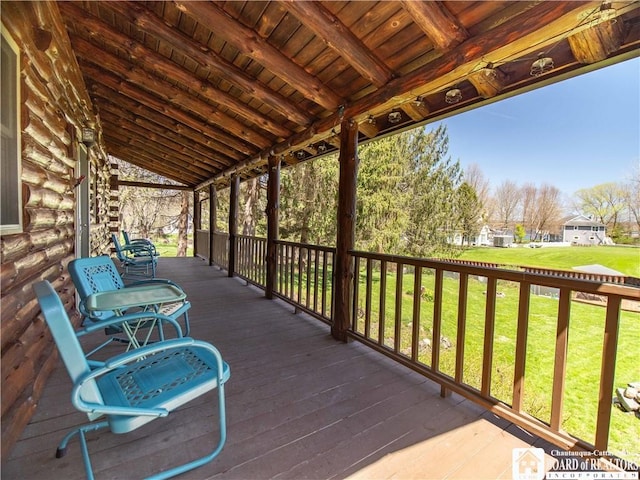 4146 W Lake Rd, Chautauqua, NY 14757 - deck featuring a yard and a porch
