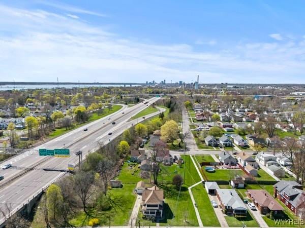 drone / aerial view with a residential view