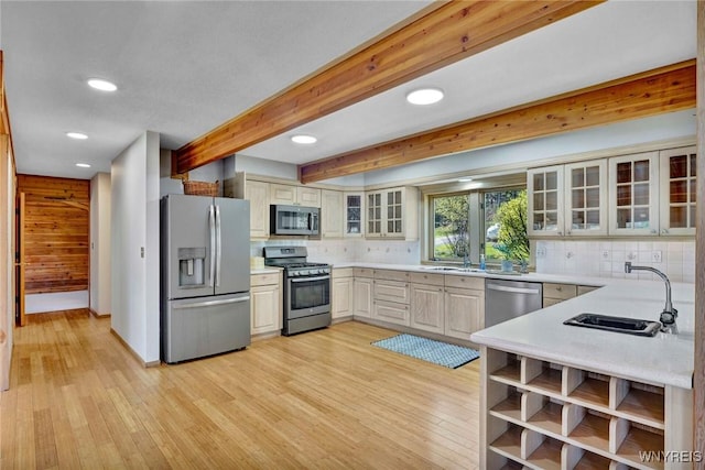 256 W Shore Rd, Cuba, NY 14727 - kitchen with stainless steel appliances, recessed lighting, light wood-style flooring, and tasteful backsplash
