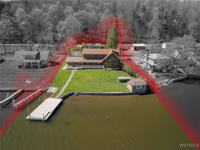 256 W Shore Rd, Cuba, NY 14727 - aerial view featuring a water view and a forest view