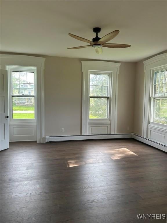 7310 Milestrip Rd, Orchard Park, NY 14127 - unfurnished room with a ceiling fan and dark wood-type flooring