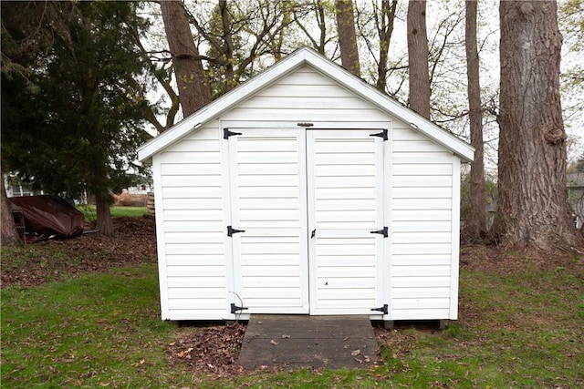 view of shed