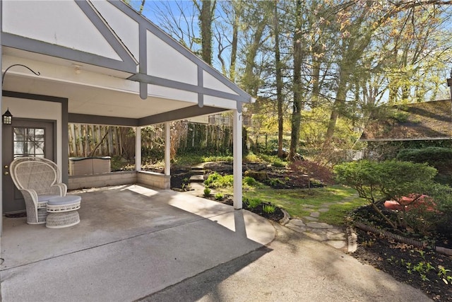 view of patio with fence